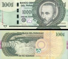 *100 000 Guaranies Paraguaj 2015, P240b UNC - Kliknutím na obrázok zatvorte -